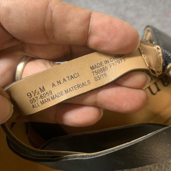 Anna Women’s Sandals Size 9.5 M Style 057–6059 Black Wedge - Picture 9 of 10